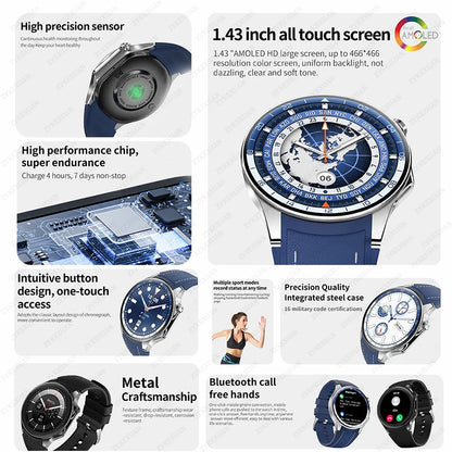 For OPPO Watch X 466*466 HD Screen Heart Rate Men watch Bluetooth Call NFC Smartwatch New Smart Watch GPS Track Sport Watch