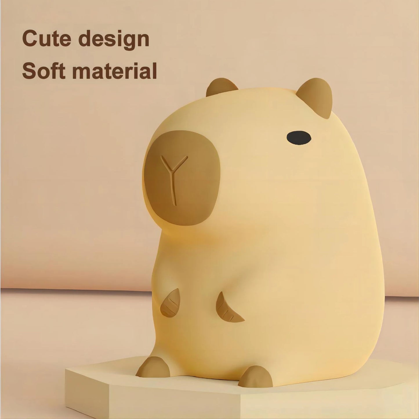 Capybara Cute Night Light Novelty 2 Levels Dimmable Nursery Bedroom Nightlight Rechargeable Touch Lamp for Kids Room Decor