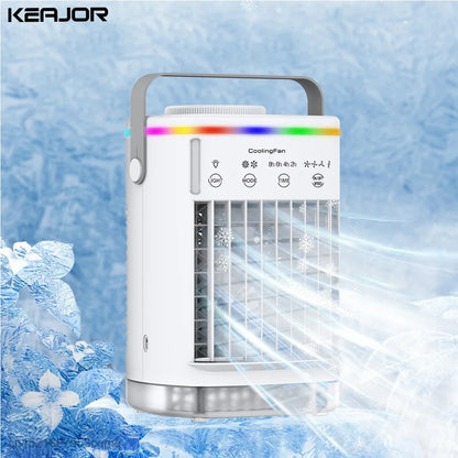 Portable Air Conditioner Mini Air Cooler Fan USB Air Conditioning 700ml Water Cooling Fan Humidifier For Home Room Office Desk