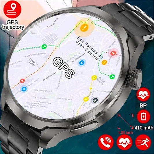 2024 New For Huawei Xiaomi GPS Track Smart Watch Men 1.85-Inch Ultra HD AMOLED Screen 410 Mah Battery Bluetooth Call SmartWatch