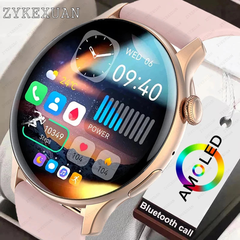 2024 New For Xiaomi Huawei 1.43 inch Bluetooth Call Smart Watch Women Men AMOLED 466*466 HD Pixel Display Smart Watch Ladies