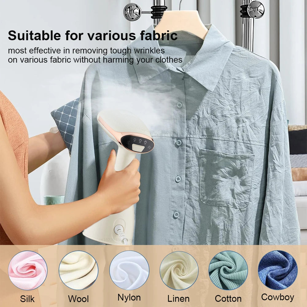 Steam Iron for Clothes Handheld Garment Steamer Portable 1500W Powerful Electric Mini Vertical Clothes Steamer for Home Travel