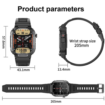 2024 New Smart Watch Men Military Quality Outdoor Waterproof Anti Falling Anti Pressure Sport Fitness Bluetooth Call Smartwatch