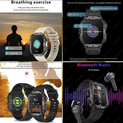 2024 New For Xiaomi Rugged Military GPS Smart Watch Men AMOLED HD Screen Heart Rate Bluetooth Call Waterproof Outdoor SmartWatch