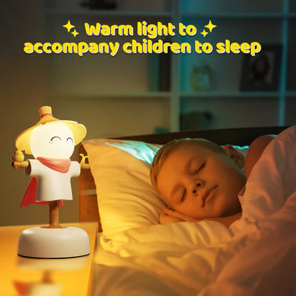 Scarecrow Nursery Night Light Eyes Caring Dimmable Touch Sensor Sleeping Light Rechargeable Cordless Nightlights for Bedroom