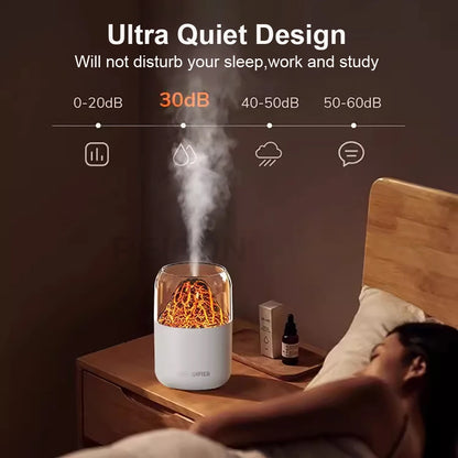 Air Humidifiers Essential Oils Diffuser Mini Aroma Diffuser USB Aromatherapy Flame Humidifier for Home Bedroom Office Humidifier