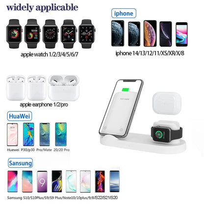 50W 3 In 1 Wireless Charger Stand For Iphone 15 14 13 12 8 X XR Apple Watch 8 7 6 iWatch Airprods Pro Fast Charging Dock Station