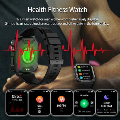 2024 New For Xiaomi Military Smart Watch Men IP68 5ATM Outdoor Sports Fitness Tracker 24H Health Monitor 2.01 inch Smartwatches