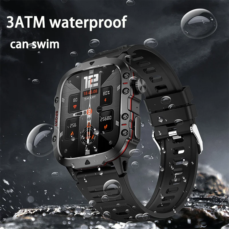 2024 New Men Smart Watch Bluetooth Call AI Voice 100+ Sport Modes 420mAh Big Battery Sport Waterproof SmartWatch For Android IOS