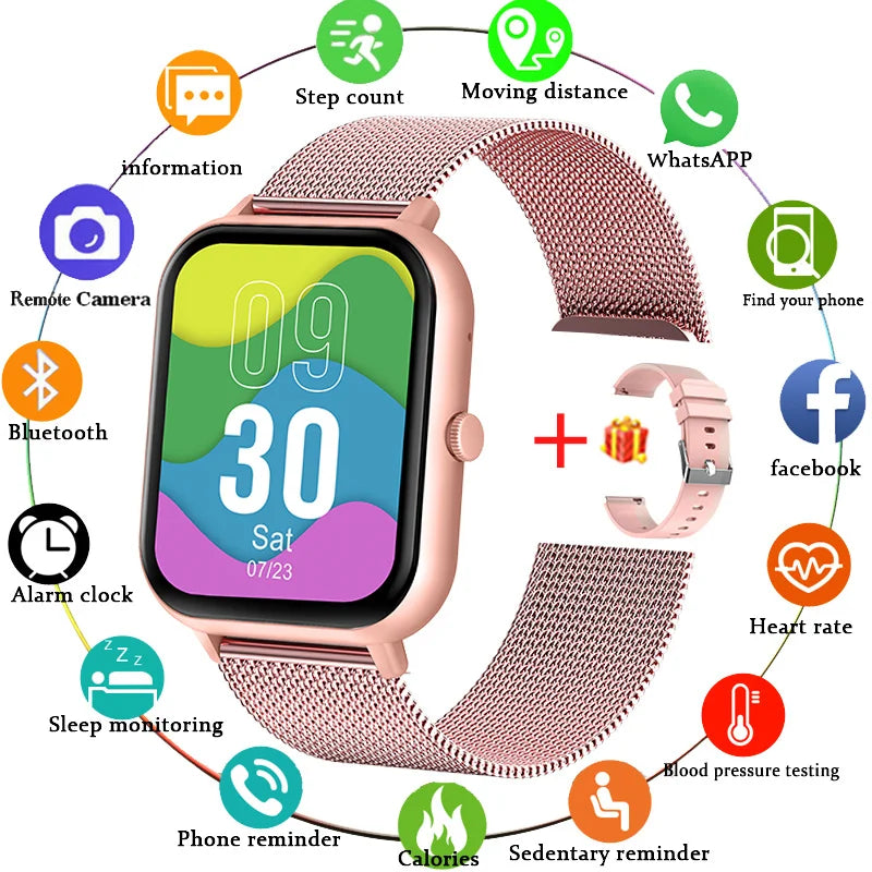 2024 New Bluetooth Call Smart Watch Women Men Heart Rate Blood Oxygen Voice Assistant 100+Sports Ladies Smartwatch For Xiaomi