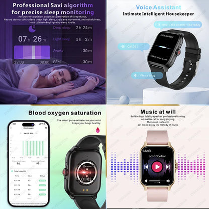 For Xiaomi Huawei Smart Watch Men Women Heart Rate Blood Pressure Blood Oxygen Tracker Bluetooth Call Smartwatches Man 2024 New