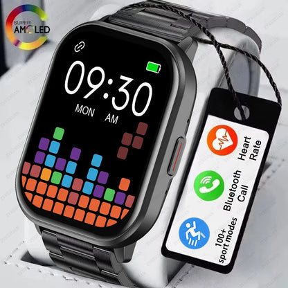 2024 New For Xiaomi Smart Watch Men Women Bluetooth Call Heart Rate Blood Oxygen Voice Assistant 100+Sports Man Smartwatch+Box