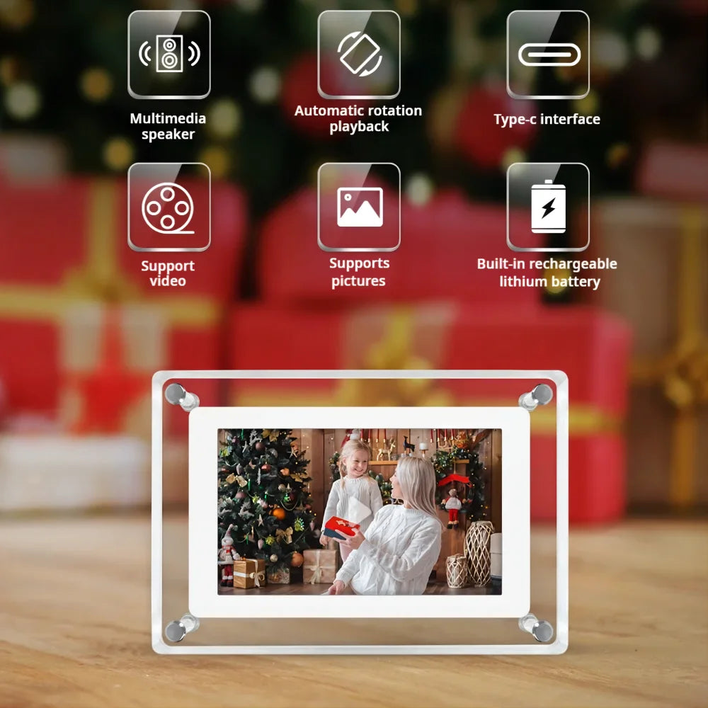 Acrylic Digital Photo Frame 5/7 Inch 1000mAh Automatically rotate Display IPS Screen 2G Memory Battery Gravity Induction