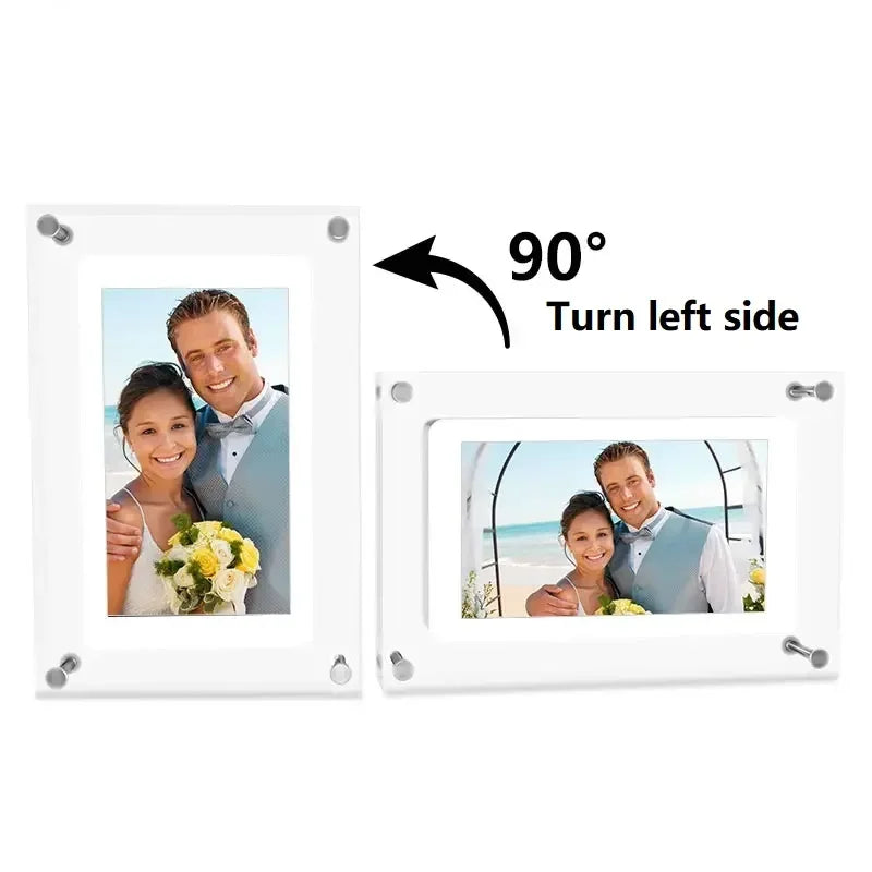 Acrylic Digital Photo Frame 5/7 Inch 1000mAh Automatically rotate Display IPS Screen 2G Memory Battery Gravity Induction