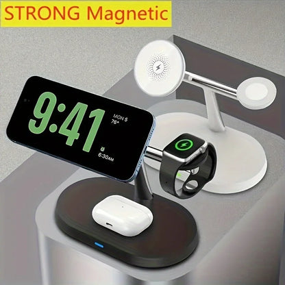 Quick Wireless Charging Stand - 3-in-1 Magnetic USB-C Dock for iPhone,iWatch, AirPods  беспроводная зарядка cargador inalambrico