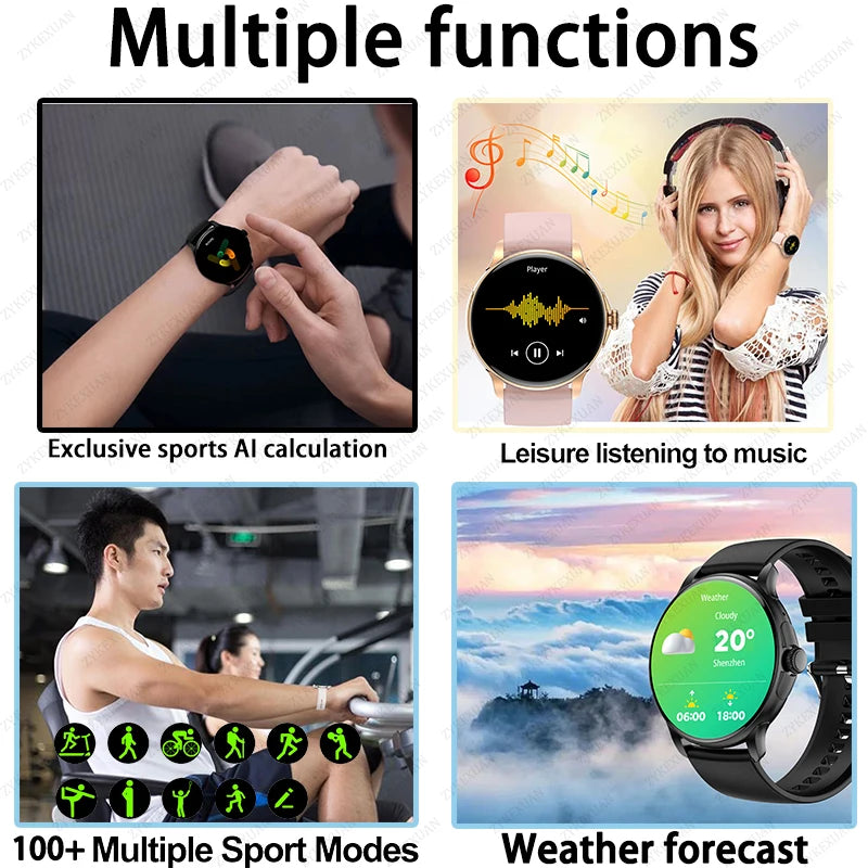 For Xiaomi Huawei 2024 New Smart Watch Men Women Heart Rate Blood Pressure Fitness Tracker Bluetooth Call Smartwatch Man+Box