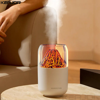 Air Humidifiers Essential Oils Diffuser Mini Aroma Diffuser USB Aromatherapy Flame Humidifier for Home Bedroom Office Humidifier