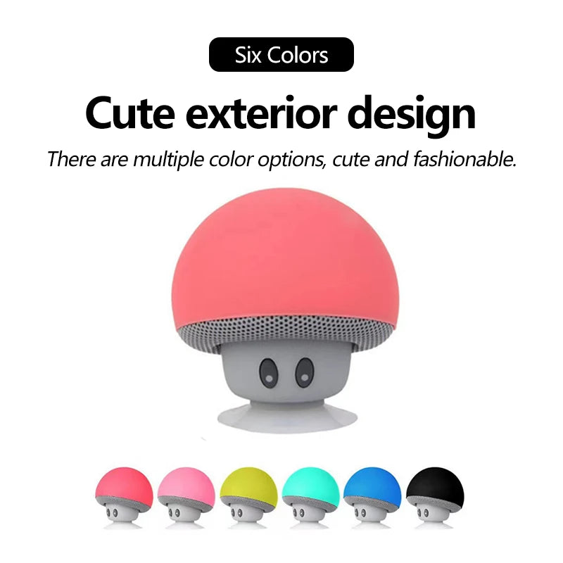 Mini Cute Mushroom Bluetooth Speaker Outdoor Portable Stereo IPX4 Waterproof Loudspeaker Audio For Most Phones