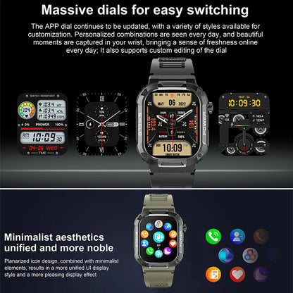 2024 New Smart Watch Men Sports Bluetooth Call Smartwatch Long Battery Life Health Monitoring IP68 Waterproof Fitness Wristwatch