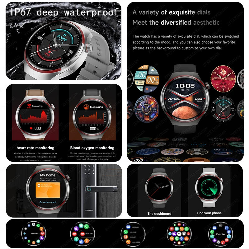 2024 New Space Edition GT4 PRO Smart Watch Men AMOLED HD Screen Bluetooth Call Watch 4 Pro GPS NFC Heart Rate SmartWatch Woman