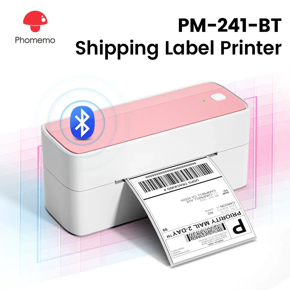 Phomemo 241 Bluetooth Thermal Label Printer Wireless Small Shipping Label Printer 4X6 Compatible with iPhone Android Mac Window