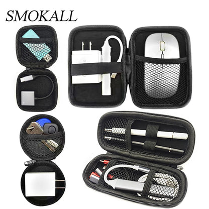 Earphone Data Storage Bag Oval Square Rectangle Cable Organizer Bags Mini Zipper Pouch Tech Gadgets Portable Charger U Disk Case