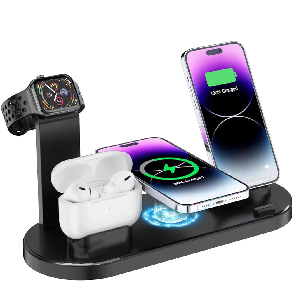 5 in 1 Universal Fast Charging Wireless Charger Stand Foldable Charging Station For Apple iWatch 8 7 Samsung Huawei IPhone 14 13