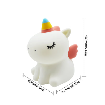 Cute Unicorn Night Light Dimmable Nursery Sleeping Light Rechargeable Bedside Touch Lamp For Baby Room Decor