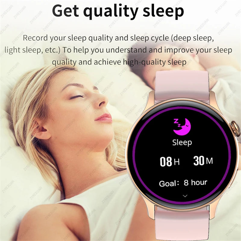 2024 New NFC Smart Watch Ladies 466*466 HD Screen Health Tracker Sports Voice Bluetooth Call Smartwatch Women For Huawei Xiaomi