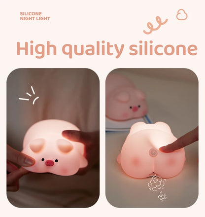 Hippo Silicone LED Night Light USB Rechargeable Touch Sleeping Light 3 Level Dimmable Nursey Night Lamp For Child Kids Toy Gift