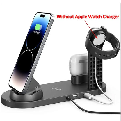 5 in 1 Universal Fast Charging Wireless Charger Stand Foldable Charging Station For Apple iWatch 8 7 Samsung Huawei IPhone 14 13