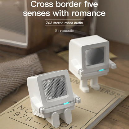 Mini Robot Bluetooth Speaker Wireless Portable Outdoor Small Charging TWS Stereo Subwoofer Audio Home Phones