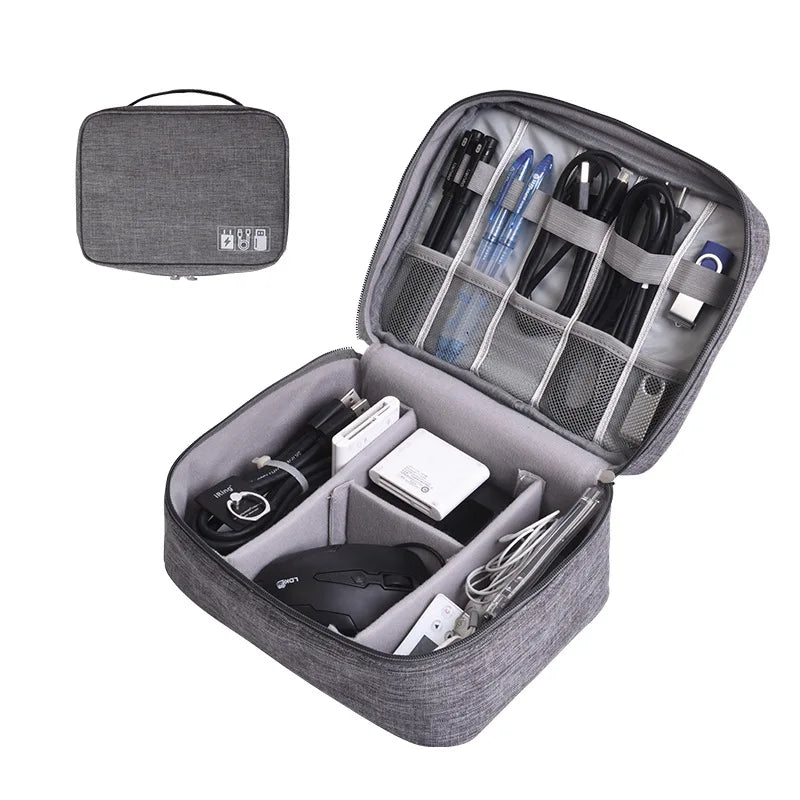 Storage Bag Organizer Waterproof Case Cable USB Gadgets Tech Pouch Digital Portable Travel Small Carrying Case