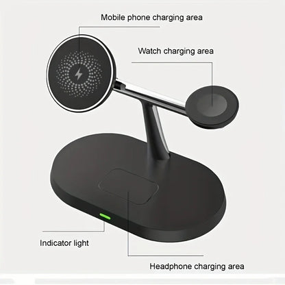 Quick Wireless Charging Stand - 3-in-1 Magnetic USB-C Dock for iPhone,iWatch, AirPods  беспроводная зарядка cargador inalambrico