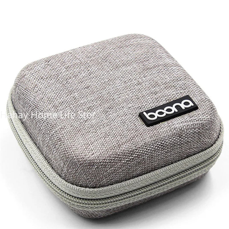 Small Oval Earphone Storage Bags Hard Shell Data Cable Organizer Bag Mini Tech Gadgets Portable Case Charger U Disk Zipper Pouch